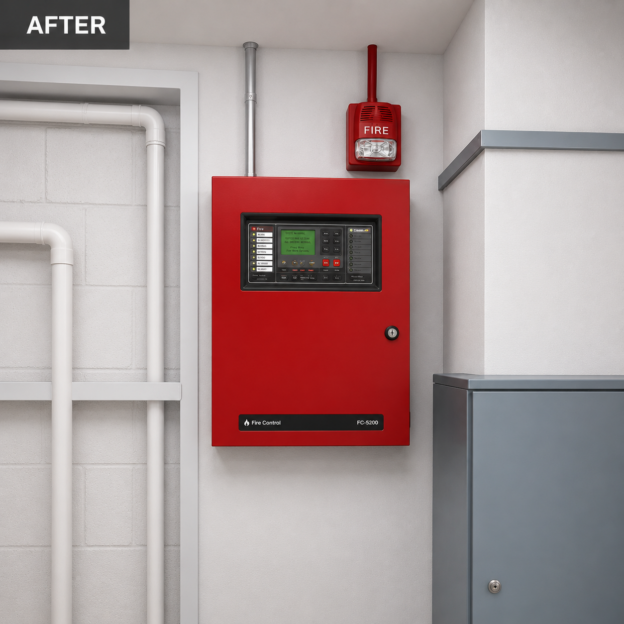 Fire alarm system before and after upgrade
