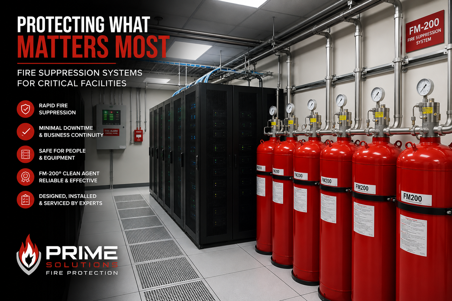 FM200 critical facility fire suppression project