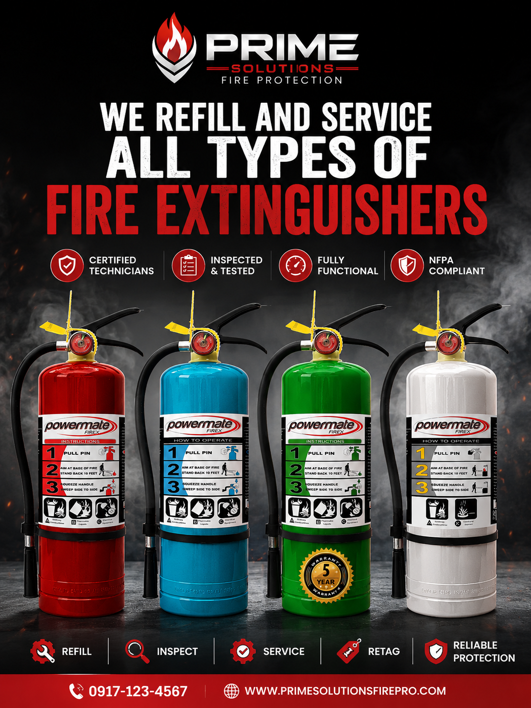 Prime Solutions fire extinguisher refilling and maintenance